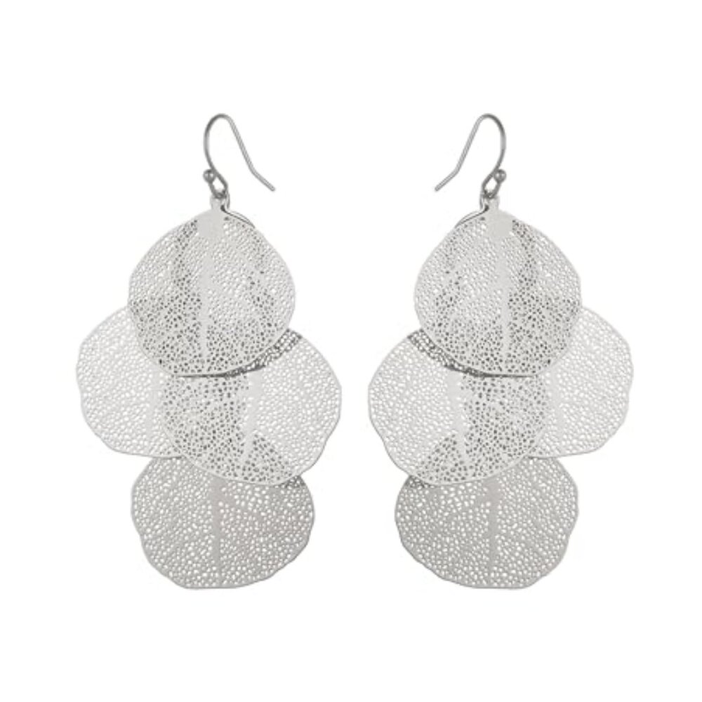 Filigree Leaf Chandelier Dangle‎ Earrings for Women